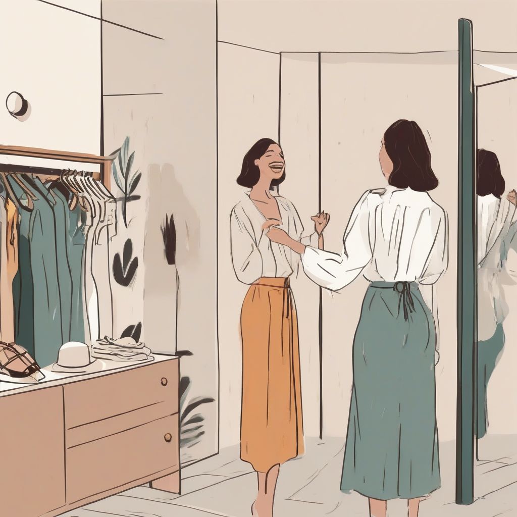 Woman Getting Dressed