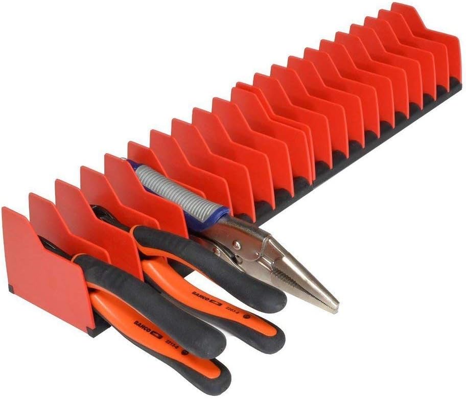 Pliers Organizer Plier Pro – Non-Slip Rubber Base – Fuel & Solvent Resistant – Durable & Long-Lasting Tool Storage Box Rack – 10 Tools Plier Organizer – Made in USA | P8248 (2 Pack)