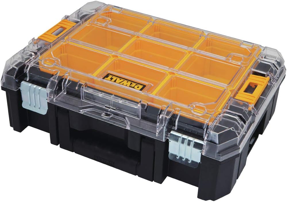 DEWALT TSTAK Tool Organizer, Small Parts Tool Box with Removable Compartments (DWST17805)
