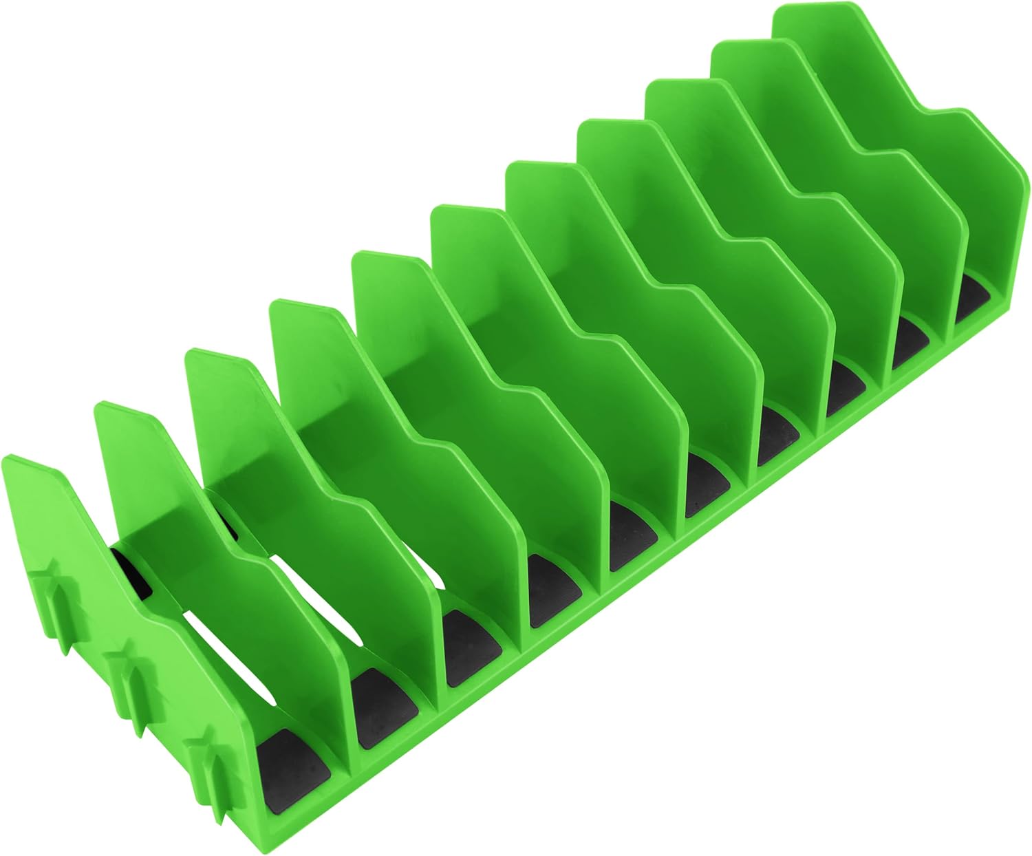 HURRICANE Plier Organizer Rack, 10-Slot Pliers Cutters Organizer Rack with Non-Slip Rubber Base, Tool Organizer, Tool Drawer Toolbox Organizer and Storage, Green, Extendable Design, Fit 3” H, 1 Pack